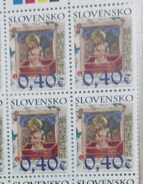 Slovakia single stamp with Rosemary perfume.