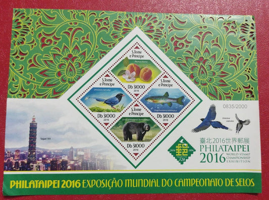 Sao tome ms with lazer cuts on stamps and ms.