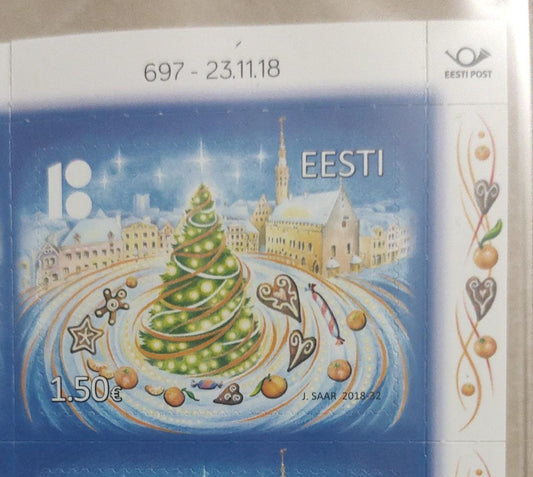 क्रिसमस ट्री की खुशबू के साथ एस्टोनिया 2018 टिकट।