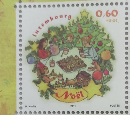 Luxembourg 2011  Stamp with fragrance of Xmas cake.