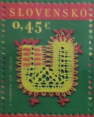 स्लोवाकिया 2016 के टिकट फ़्रीशिया (एक प्रकार के फूल वाले पौधे) की खुशबू के साथ।