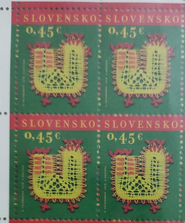 Slovakia 2016 stamps with fragrance of freesia (a type of flowering plants) .