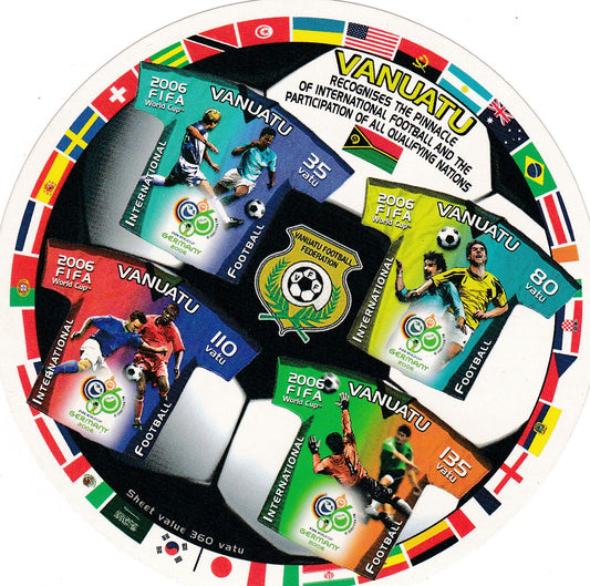 Germany Vanuatu foot ball shape stamps