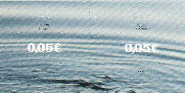 Finland stamp-odd shaped pair -self adhesive
