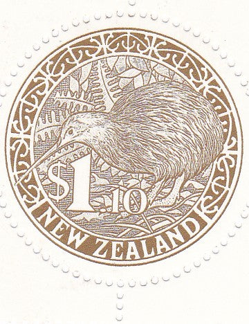 Newzealand round shaped stamp.