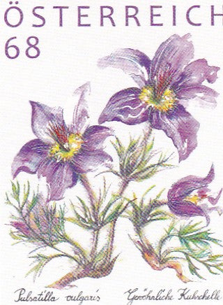 Austria stamp on flowers