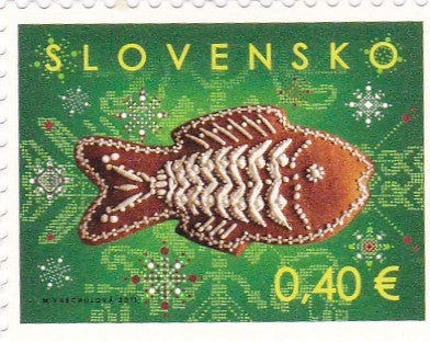 Slovenia fish & goat scented stamps