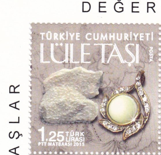 Turkey unusual stamps on jewellery with embossed and glossy printing.