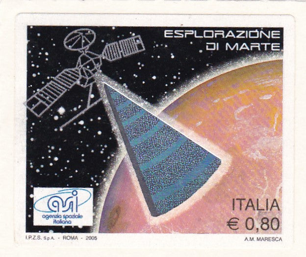 Italy holographic stamp on space science