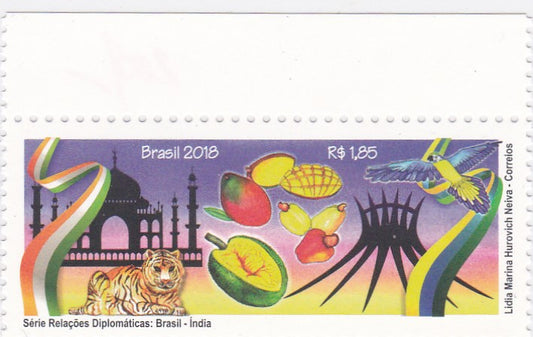 Brazil stamp with indian tricolor.