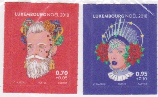 पारदर्शी टिकटों की लक्ज़मबर्ग जोड़ी 2018।