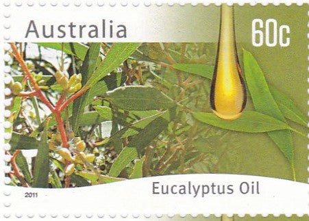 Australia unusual stamp with smell of eucalyptus oil-rub and smell