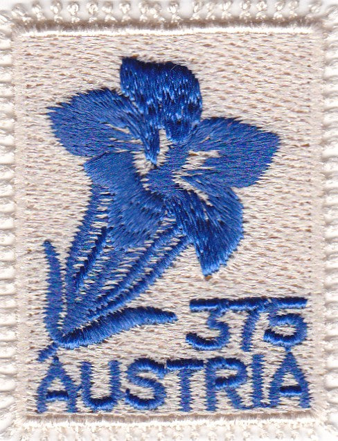 ऑस्ट्रिया- कढ़ाई फूल टिकट।