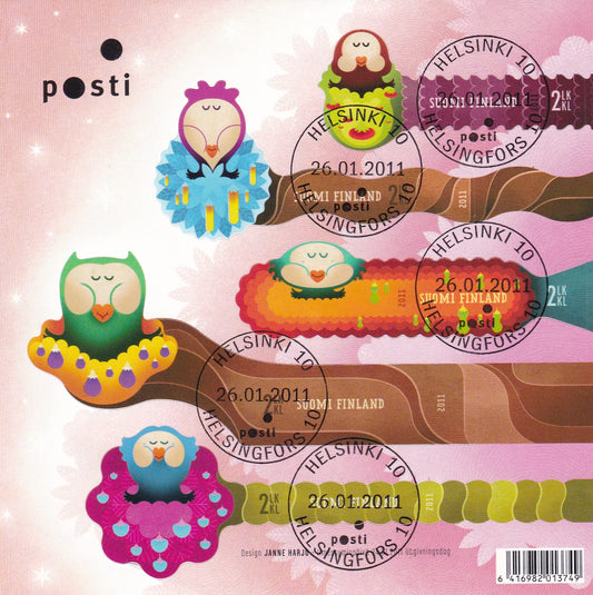 Finland- Unusual odd shape self adhesive with First Day Cancellation