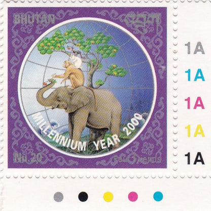 Bhutan-6 Mint stamps on animals-with traffic light