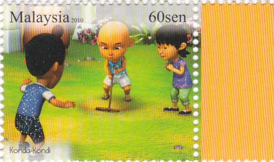 Malaysia set of 3 beautiful stamps with glitters.