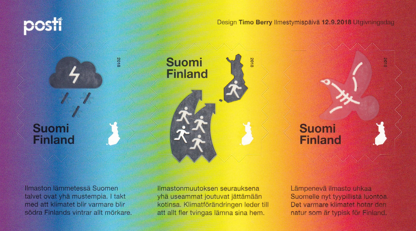 Finland thermosensitive stamps- changes colour upon application of heat.