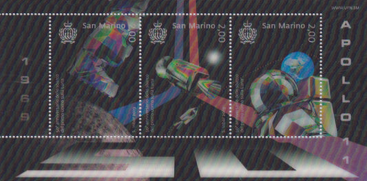 San Marino  3D Lenticular Unusual Stamp on man on Moon.