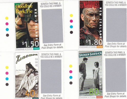 New Zealand-Set of 4 Unusual stamps with "scratch & win" tabs on each stamp-with traffic light