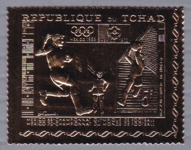 Tcad-Gold and embossed stamp on Olympics and Football theme.