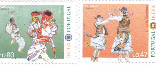 Portugal-India joint issue pair of stamps from Portugal.