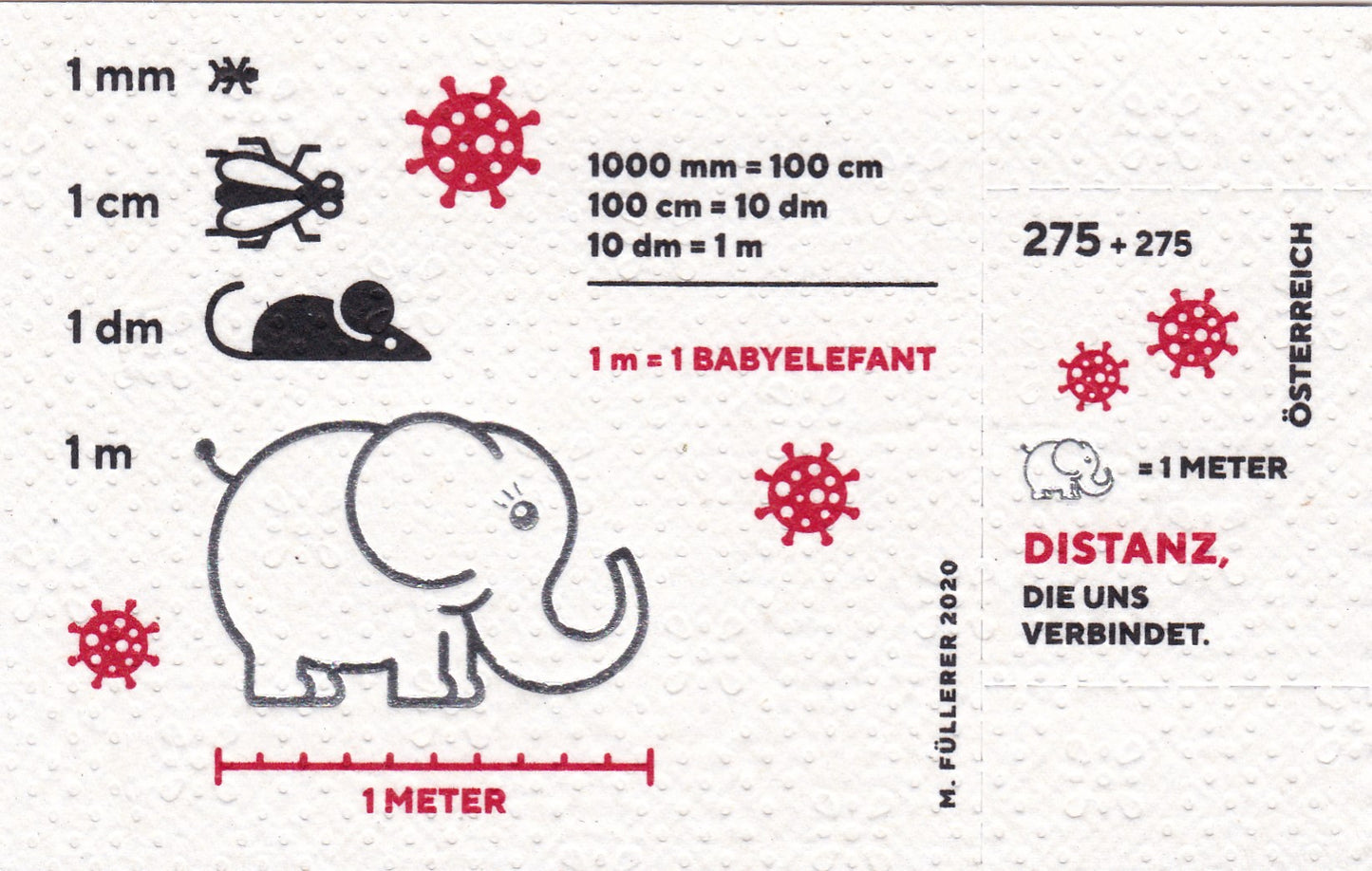 Austria 2020 World's first stamp made of paper napkin/tissue paper.