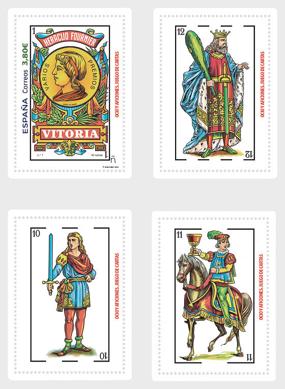 Spain-Unusual stamps in the shape  of Playing Cards