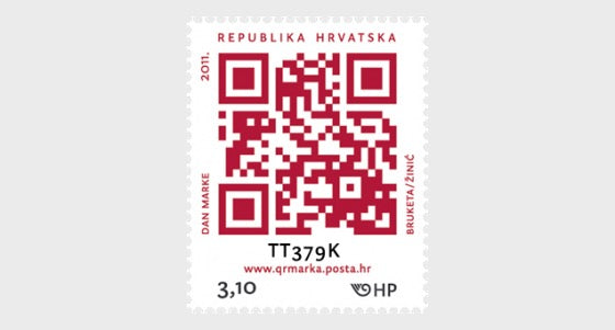Croatia-First stamp with QR code.