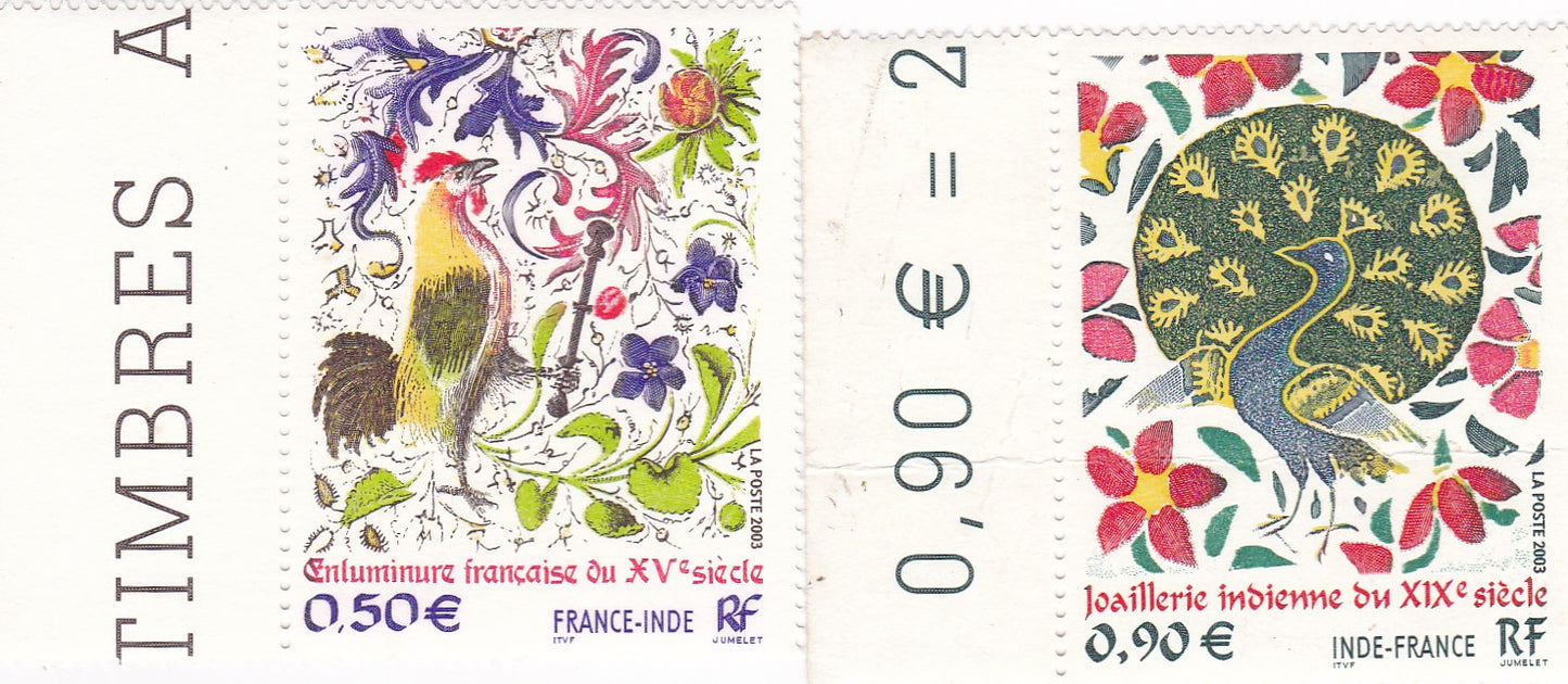India-France Joint issue set stamps.