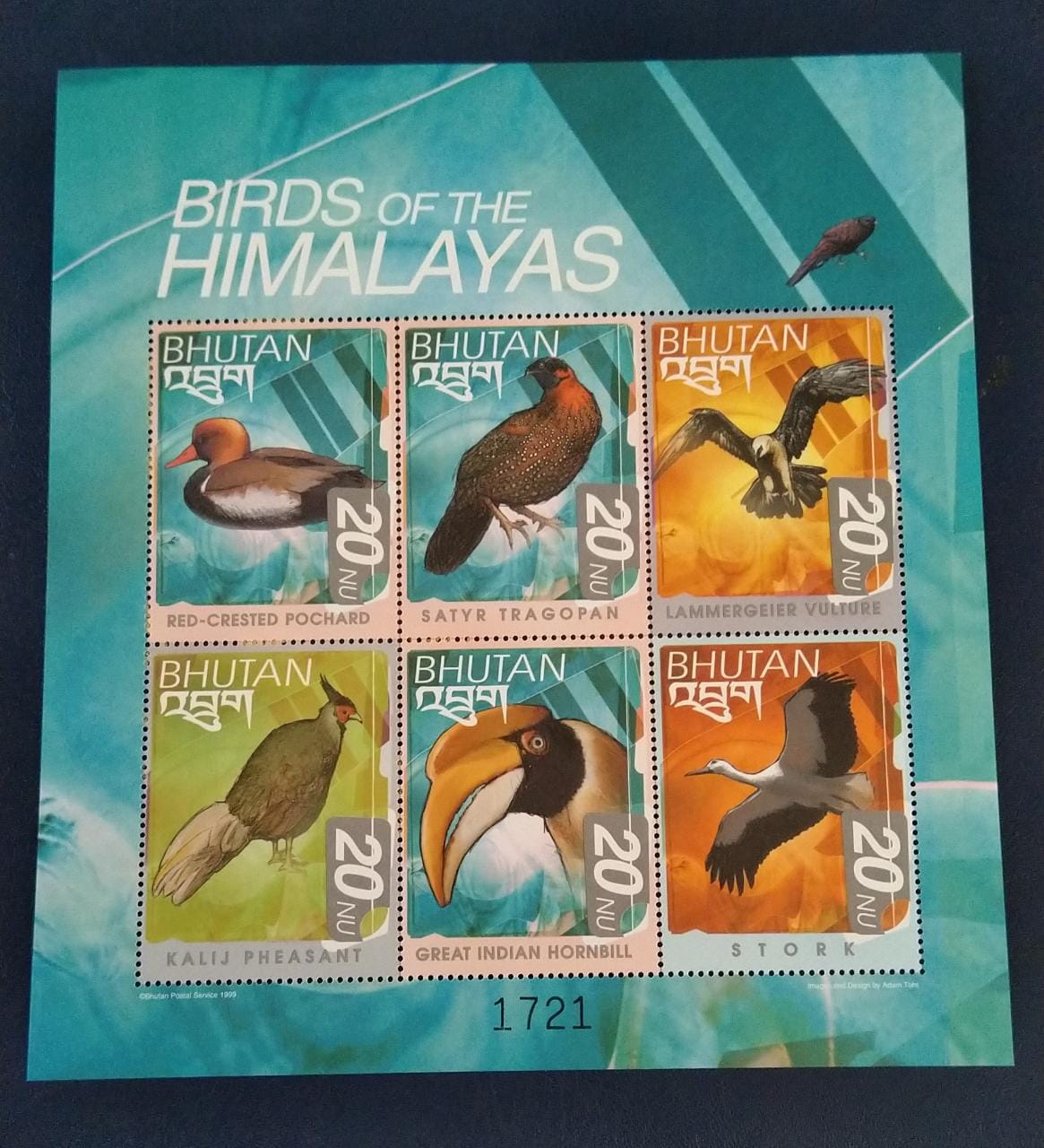 Bhutan Set of 3 sheetlets with all different birds of Himalayas.