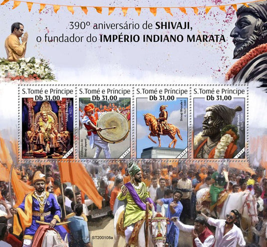 Sao Tome and Principe -390th anniversary of Shivaji Maharaj 4V SS.