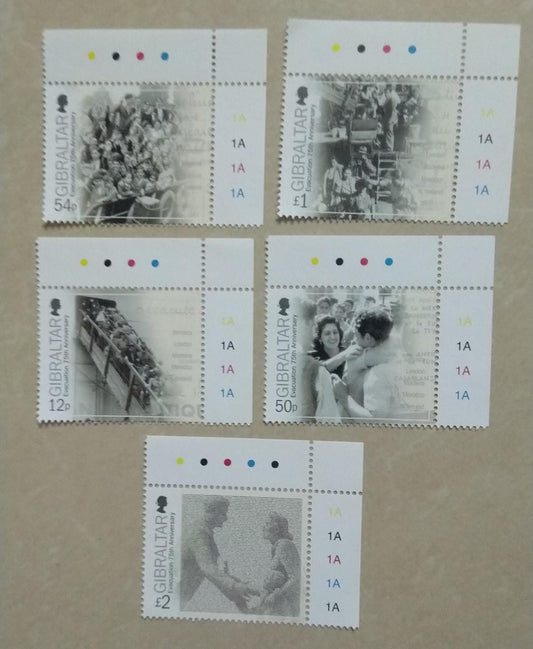 Gibraltar stamps set with most numbers of words printed in one stamp.  Traffic light set