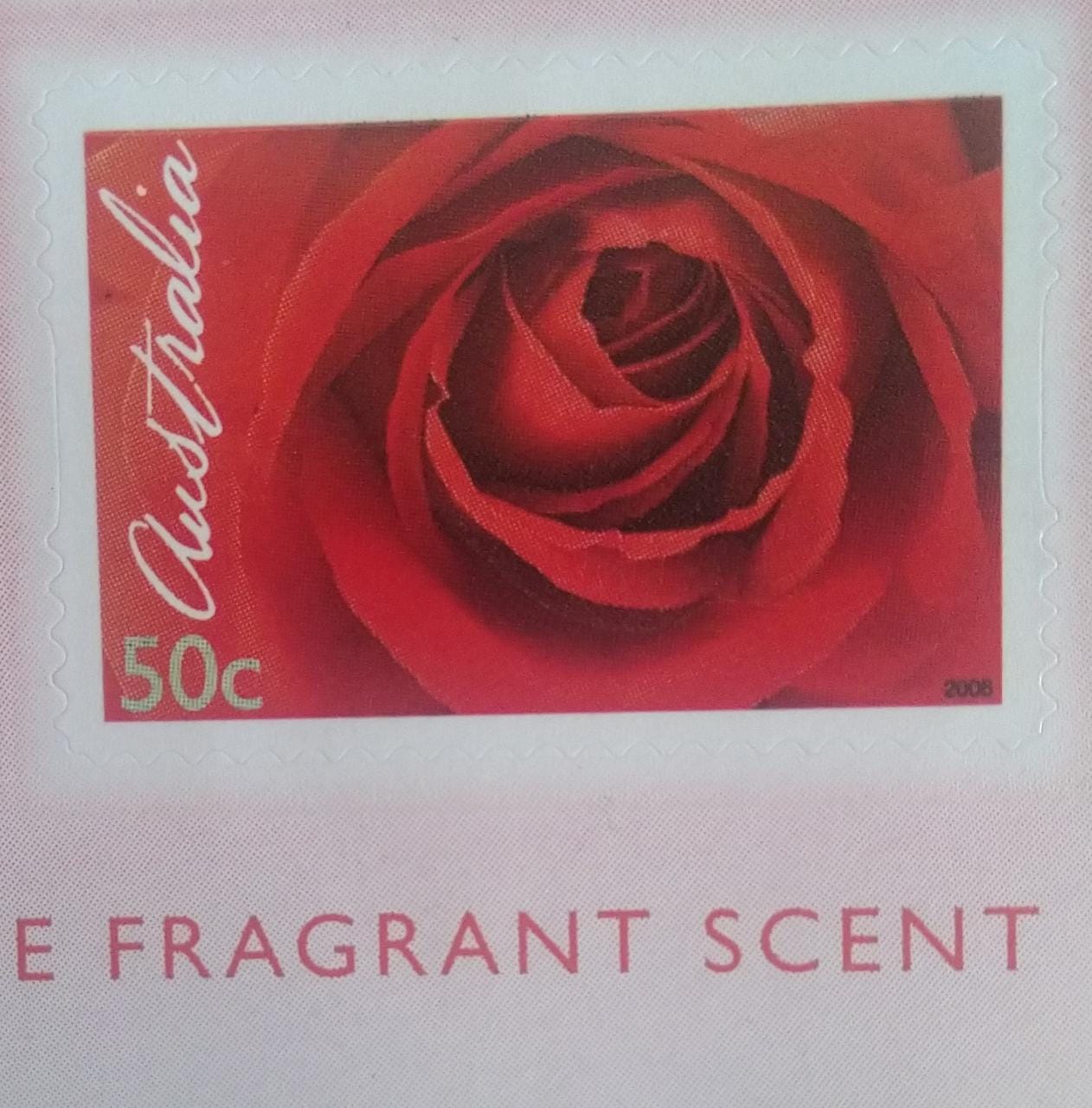Australia-Scented  Rose stamps from Australia.
