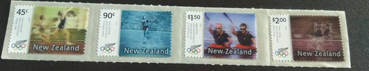 NZ set of 4 lenticular stamps (moving images) issued in 2004 Olympics.