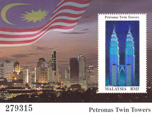 Malaysia beautiful unusual holographic twin towers ms