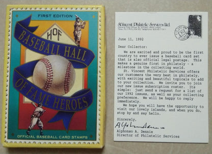St. Vincent and Grenadines issued 12 different Baseball Card stamps on Baseball Hall of fame.