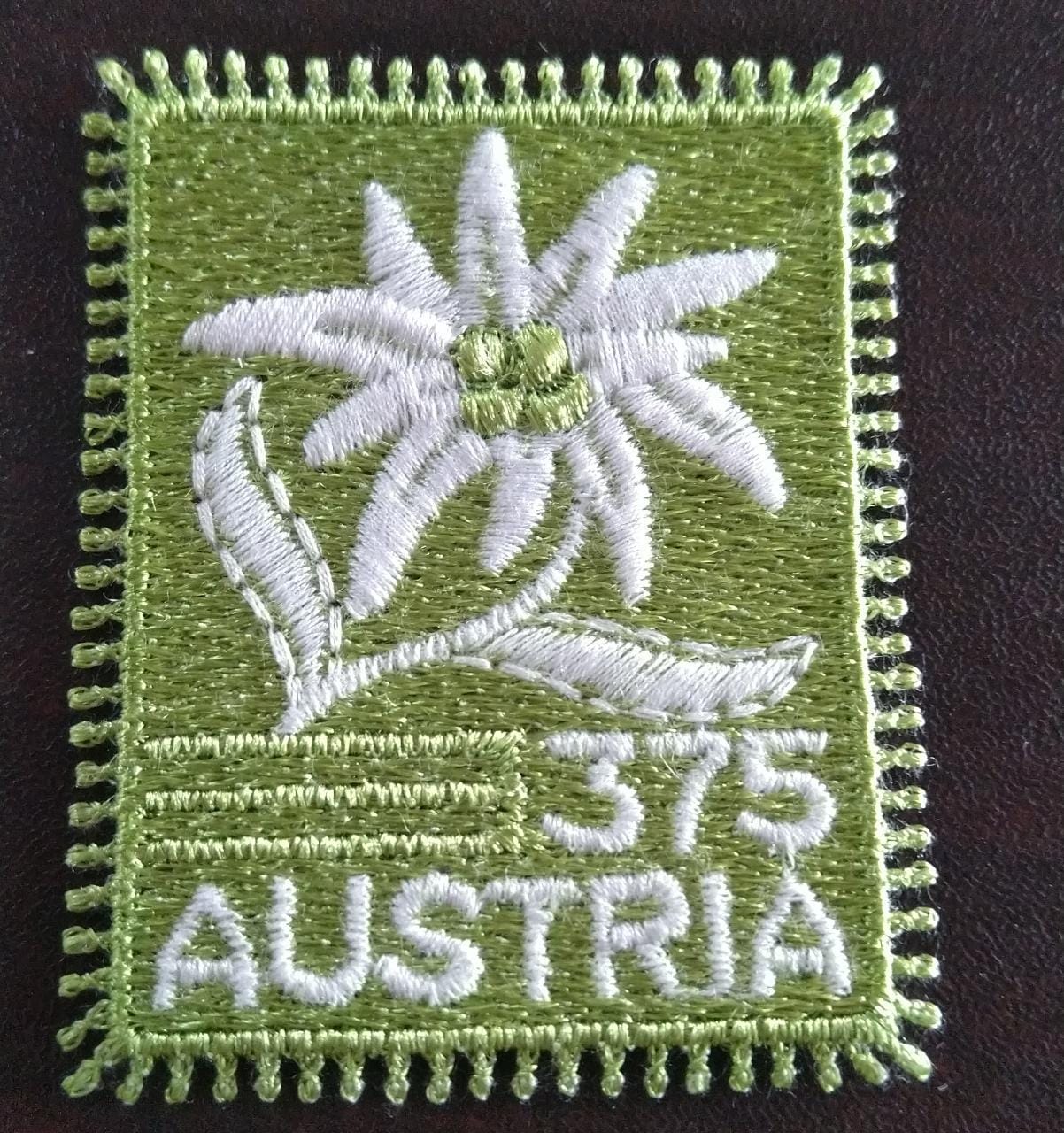 Austria embroidery stamp  Green.