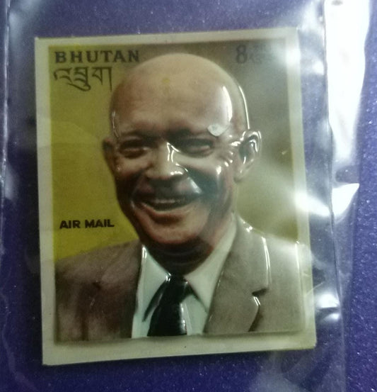 Bhutan-Eisenhower Bhutan plastic stamp.