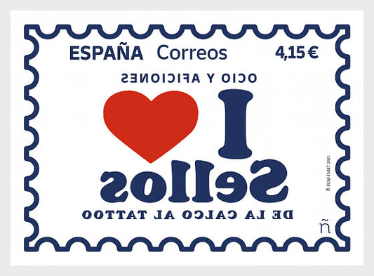 स्पेन-दुनिया का पहला टैटू टिकट स्पेन द्वारा।