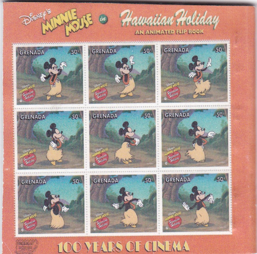 Grenada RARE beautiful unusual flip booklet with 18 stamps-Mickey mouse+ Movie wheel free