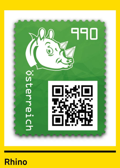 Rhino 🦏 and cat 😺  New crypto currency stamp from Austria -series 3.1 issued in October.
