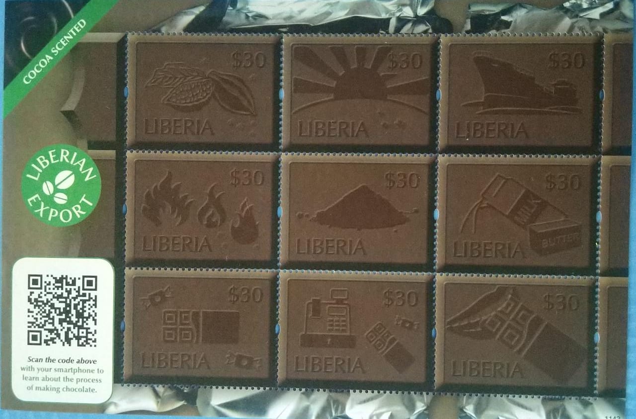 Liberia chocolate scented ms. With QR code.