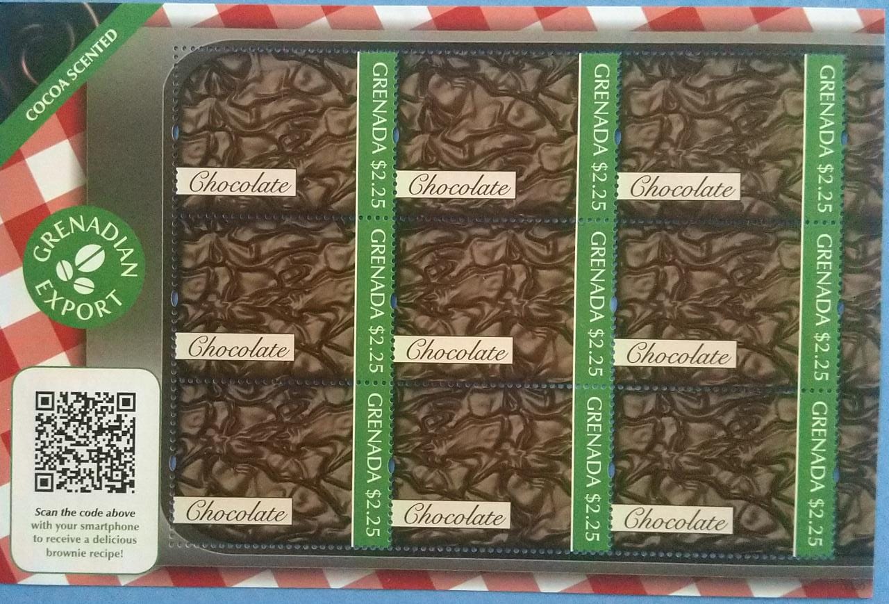 क्यूआर कोड के साथ ग्रेनेडा चॉकलेट सुगंधित एमएस-दूसरी किस्म। इसमें अभी भी चॉकलेट की महक है।