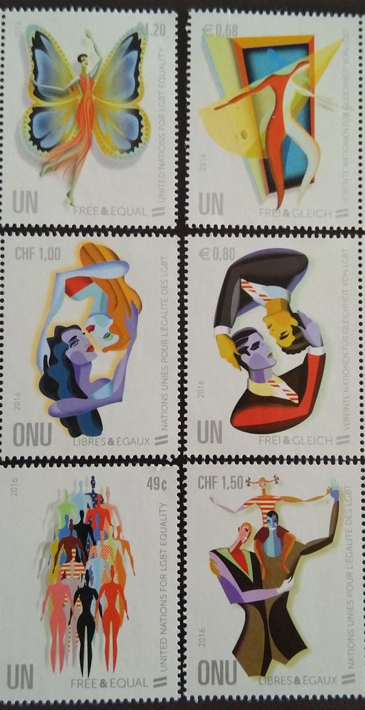 UN 2016 Free & Equal – UN for LGBT Equality 6V Stamp.