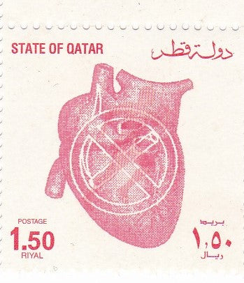 Qatar thermo sensitive stamps- place your heated finger- pink color dissapears-Thermosensitive unusual stamp