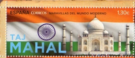 Spain- Taj Mahal on a Spainish stamp.