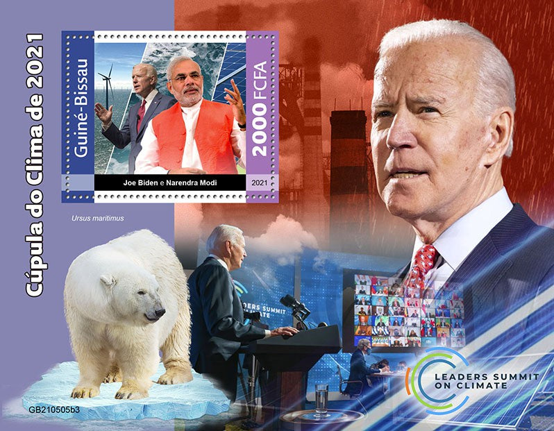PM Modi and Joe Biden  Leaders summit on climate -ms from Guinea Bissua.