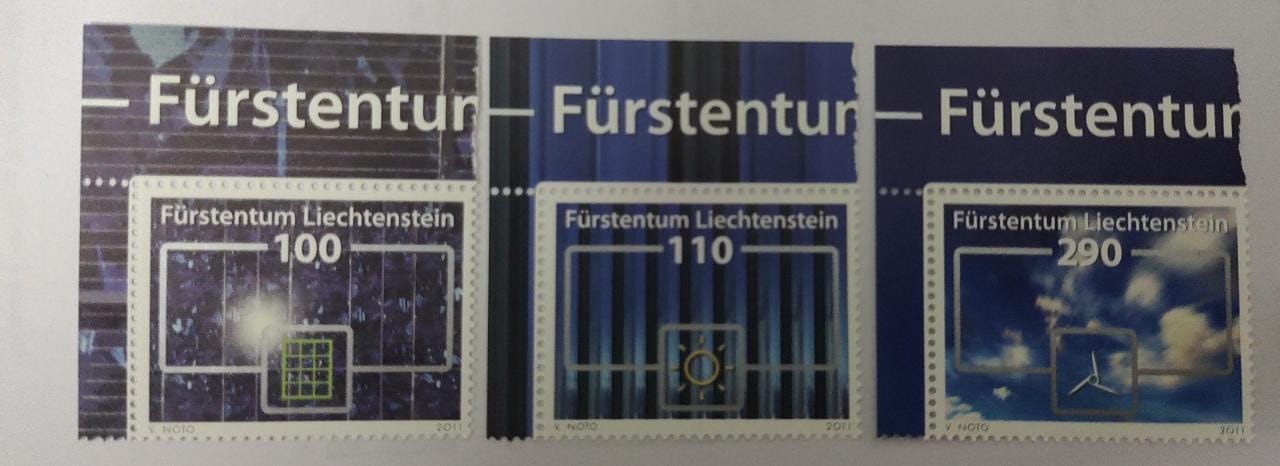 Liechtenstein- Renewable energy 1st issue - set of 3.