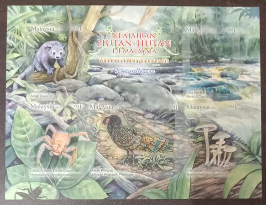 Malaysia beautiful ms on flora fauna wild animals.  With UV print.