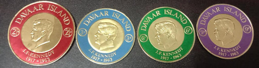 Davaar Island set of 4 different silver coin stamps call are different.